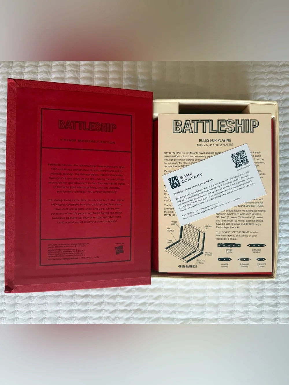 Battleship Vintage Bookshelf Edition Board Game New Never Used